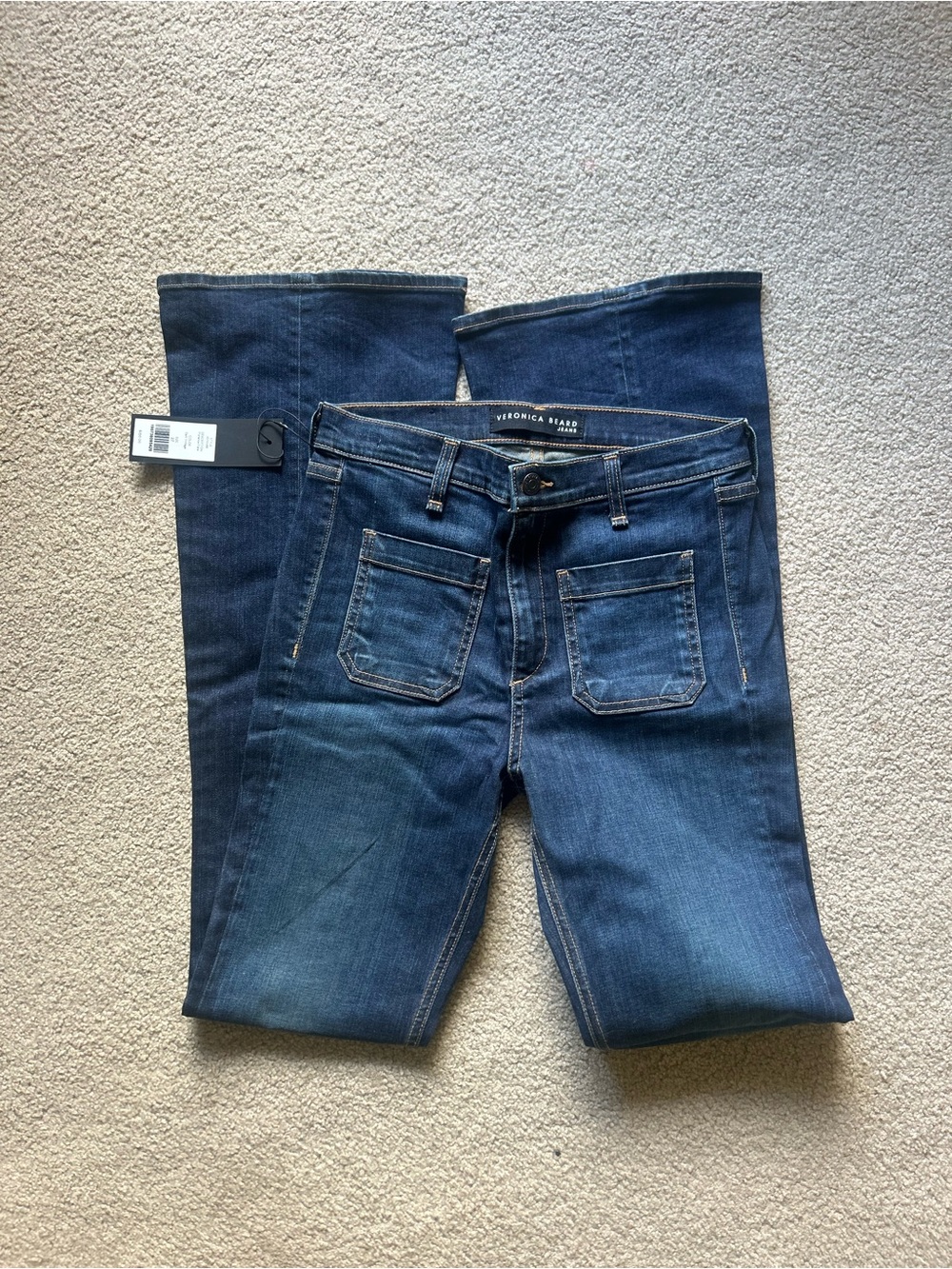 Veronica Beard Indigo Flare Wide-Leg Jeans